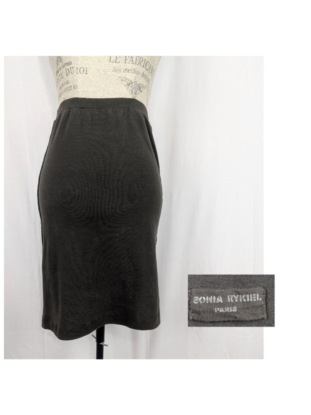 Vintage Y2K Sonia Rykiel Green Skirt Small Pencil Jersey